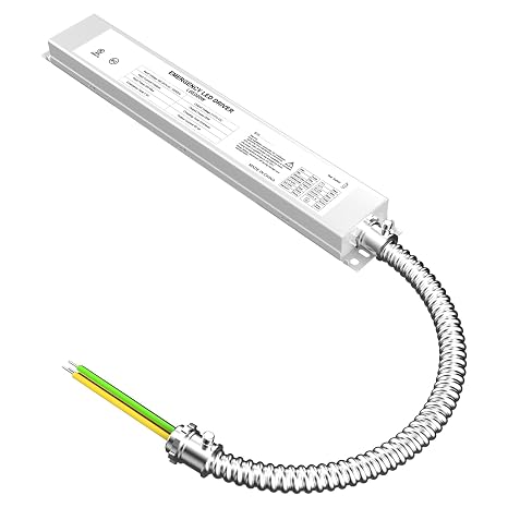 OSTEK 20W LED Emergency Driver 100-247V AC / 175V DC Rechargeable Backup Battery, UL Listed, 90-Min Emergency Power Supply for Panel & Linear Lights (1-Pack)