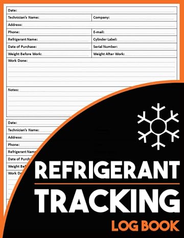 Refrigerant Tracking Log Book: HVAC Technician Refrigerant Log Book Tracker, 609 MACS for HVAC Technicians, Refrigerant Tracking sheets, Large Print 8.5"x11"