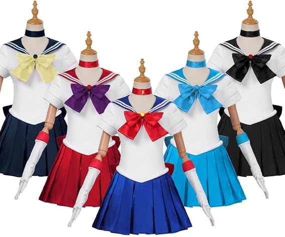 Sailor Moon Style Sailor Warrior Costume Set of 5, Ladies Costume M Size