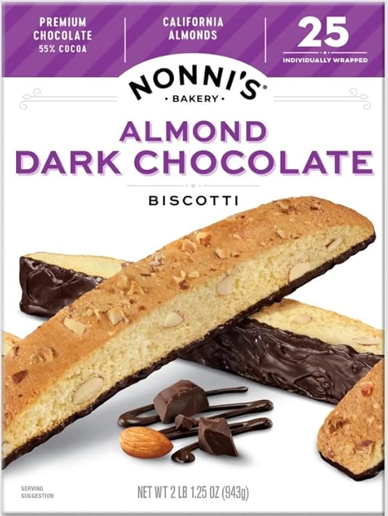 Biscotti, Almond Dark Chocolate, 25 ct