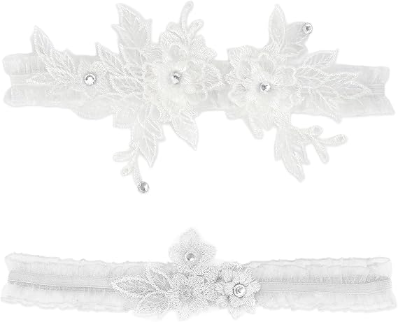 Wedding Garters for Bride,Bridal Lace Leg Thigh Garter Belt Set Gifts for Brides Wedding Accessories