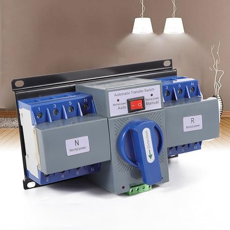 63A 4P Dual Power Automatic Transfer Switch, AC 110V Mini Generator Changeover Switch with Multiple Protection Functions, Safe to Use