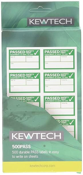 Kewtech PAT Testing Pass Labels, 500 Labels, Pack of 500