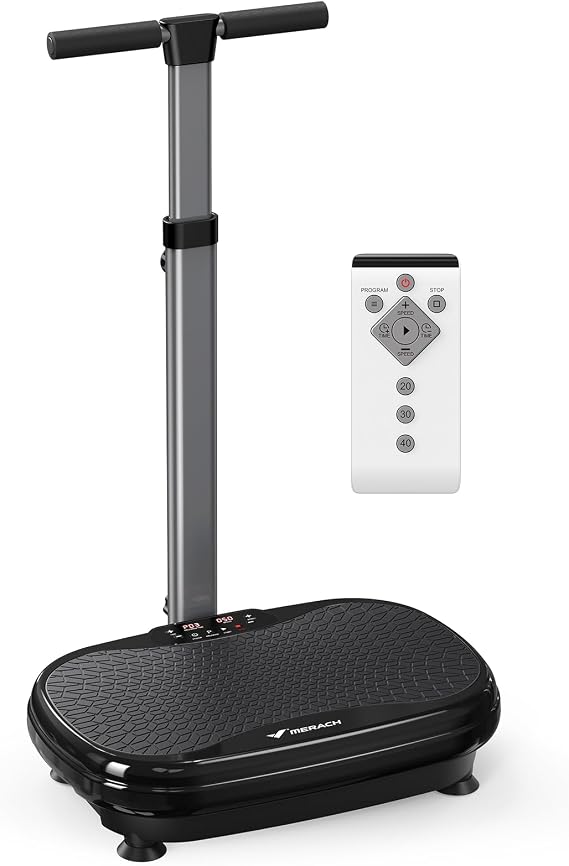 MERACH Vibration Plate Exercise Machine with Handle, 330 lbs Capacity