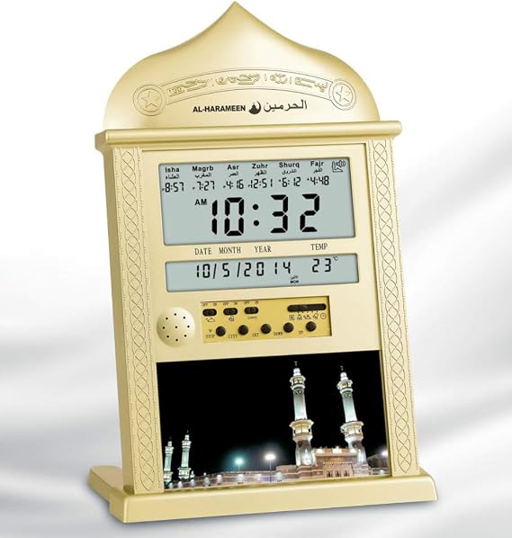 LOLODAY Muslim Azan Prayer Clock All Prayers Full Azans 1150 Cities Azan Clock