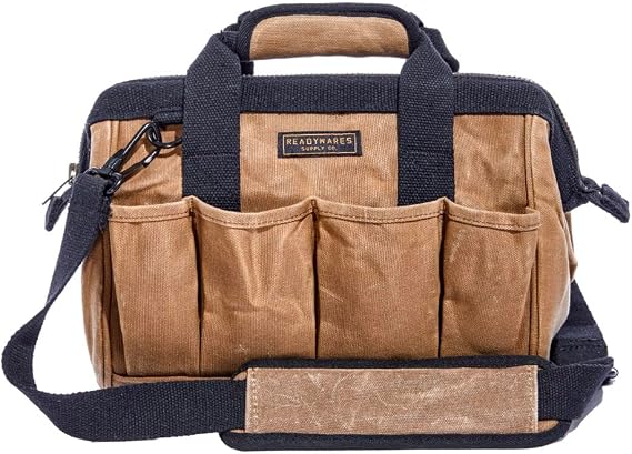 Readywares 12" Tool Bag | Waxed Canvas Small Heavy Duty Tool Bag