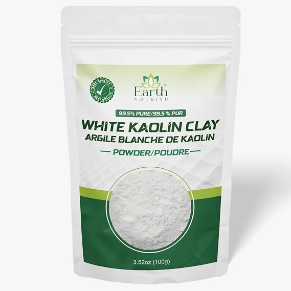 White Kaolin Clay パウダー – 100g / 3.5オンス | 化粧品グレードの天然粘土 DIYフェイスマスク ボディマスク 石鹸作り パーソナルケア処方用