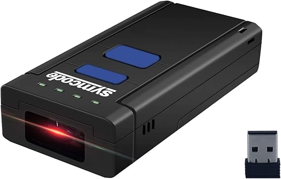 Symcode Bluetooth Wireless Barcode Scanner,Compatible with Bluetooth Function & 2.4GHz Wireless, Portable Barcode Reader Work with Windows, Mac,Android, iOS Phones, Tablets or Computers