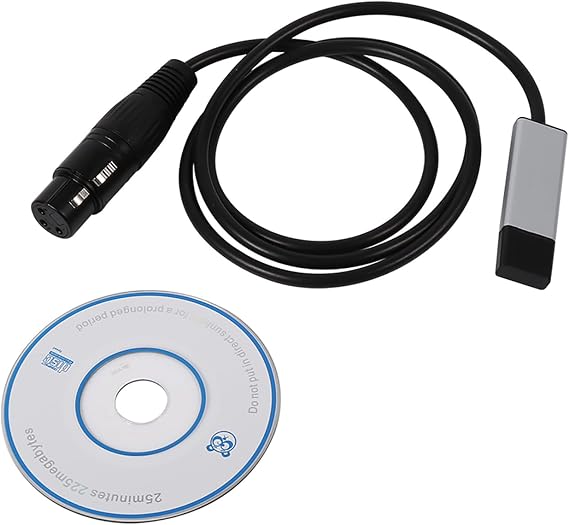 Gavigain USB to DMX Adapter Mini USB to DMX Interface Adapter Controller DMX512 Computer Stage Lighting Controller Dimmer Lighting Controller