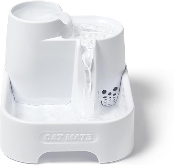 Cat Mate Multi-Level Pet Water Fountain (335) - BPA and BHT Free 3-Stage Filter, for Cats & Small Dogs, Quiet and Hygienic Drinking Fountain, 70 fl. Oz Capacity