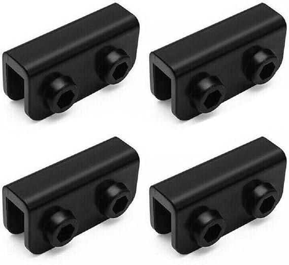 4Pcs 2-Way Pop-up Gazebo Replacement Connector Spare Parts Rectangular Bracket Set Black