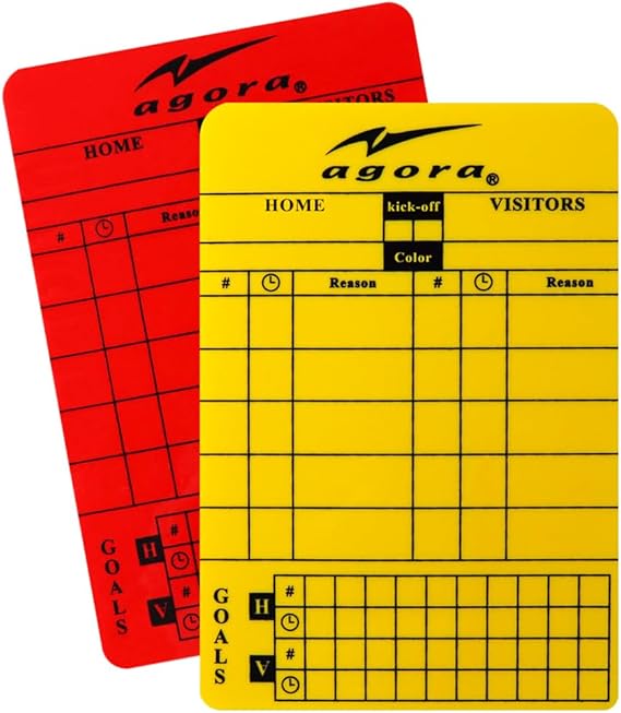 AGORA Write-On Red and Yellow Soccer Referee Card Set