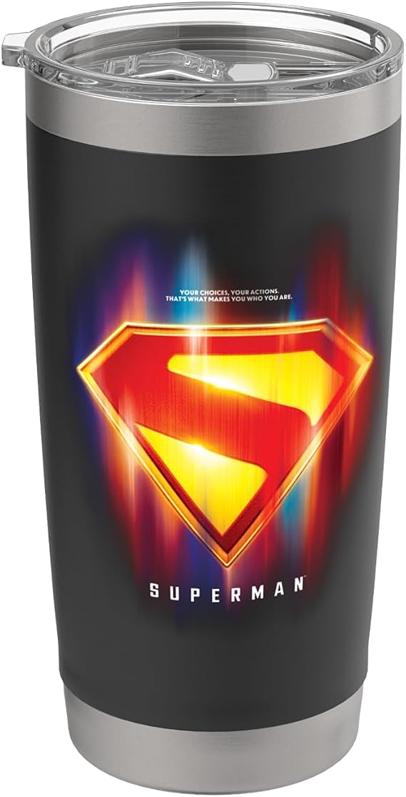 Superman (2025) Glowing Shield Choices Stainless Steel Insulated Tumbler