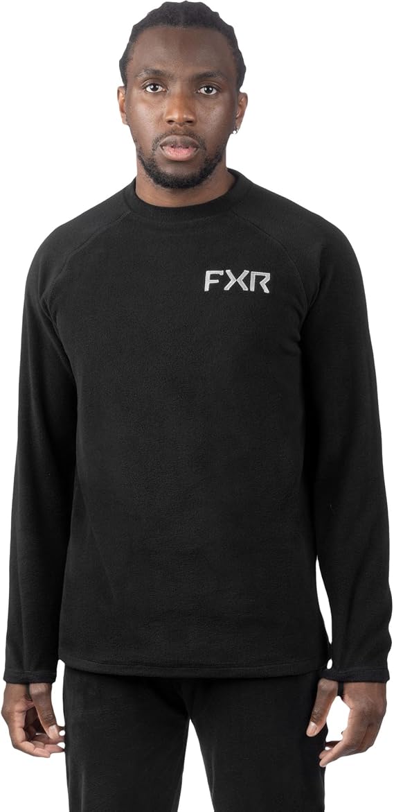 FXR Mens Pyro Thermal Long Sleeve Base Layer Moisture Wicking Warm Comfy Black - Large