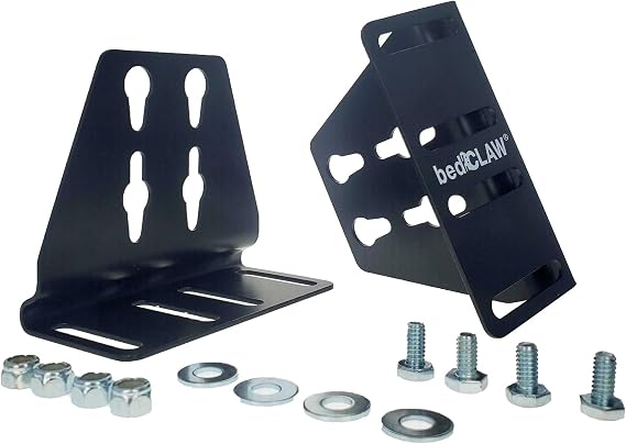 Bed Claw Headboard/Footboard Attachment Brackets with Hardware, Set of 2
