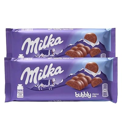 Milka with air bubbles