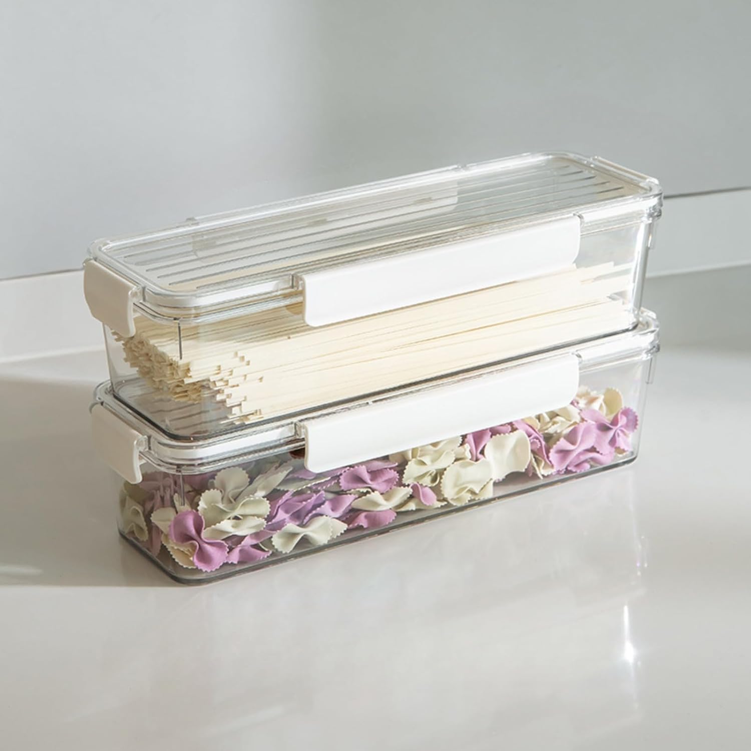 Storage Box, Food Storage Container, Large Capacity, Stackable, Clear, Easy to Read, Chin Storage, Sealed Storage Jars with Lid, Plastic, Storage Containers, Chopsticks, etc., Household Items