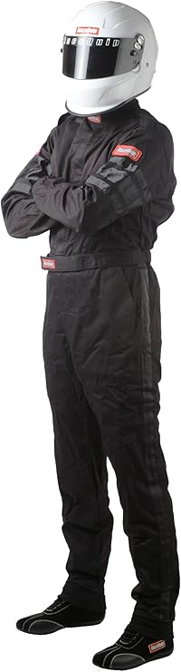 RaceQuip 110008RQP 110 Series 1-Pc Driving Suit - SFI 3.2A/1 - Black - 3XL