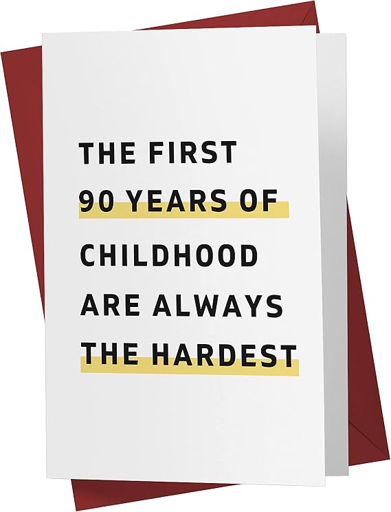 Karto Funny 90th Birthday Card for Men Women - Childhood