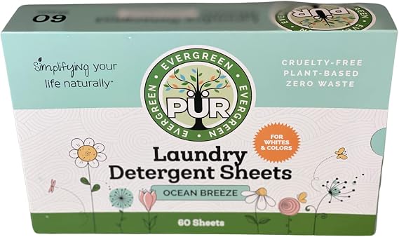 Laundry Detergent Sheets - Made in Sweden - Plant Based - Vegan - Up to 120 Loads - Zero Waste - Compostable - No Plastic (Ocean Breeze)