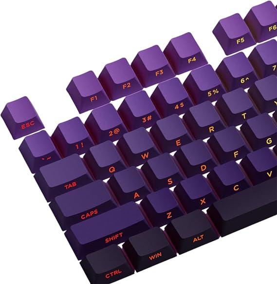 Akko Keycap Set 135 Keys 60/75/85/100% Light Transmissive Side Print Cherry Profile Double Shot Compatible with MX Switch Full Key Support Purple Gradient Domestic Genuine Product