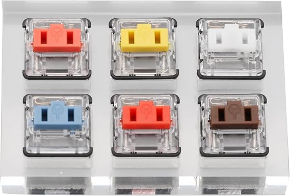 Acrylic Switch Tester 2X3 Kailh Choc Low Profile Switch Brown White red Dark Yellow Blue Orange SMD RGB for Mechanical Keyboard (Acrylic Choc Switch Tester x1)