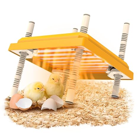 Chick Brooder 10x10in Chicken Brooder Heat Plate, Chicks Brooder Adjustable Chic Brooder Heating Plate, Chicks Heater Brooder Heat Lamp for Chicks Chicken Duckling Up To 15 Chicks (Colourful)
