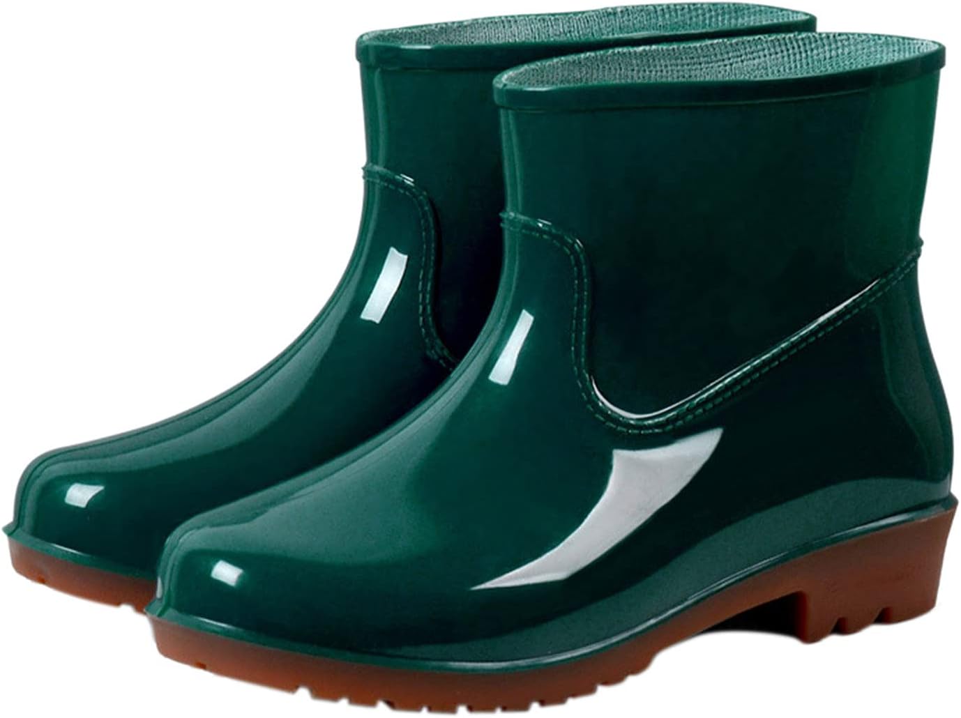Hbeylia Womens Short Rain Boots Rubber Waterproof Garden Shoes Anti-Slipping Rainboots Ankle Booties Rain Footwear Outdoor Work Shoes For Yard Gardening Muck Mud Working Camping Lawn Care