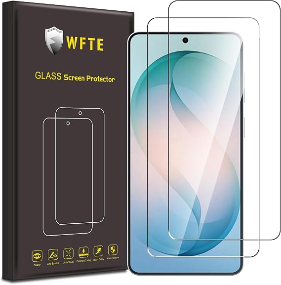 WFTE 2-Pack Tempered Glass for Samsung Galaxy S26 Plus/S26+ 5G Screen Protector,9H Hardness,Anti-Scratch,Anti-Fingerprint,Bubble-Free,HD