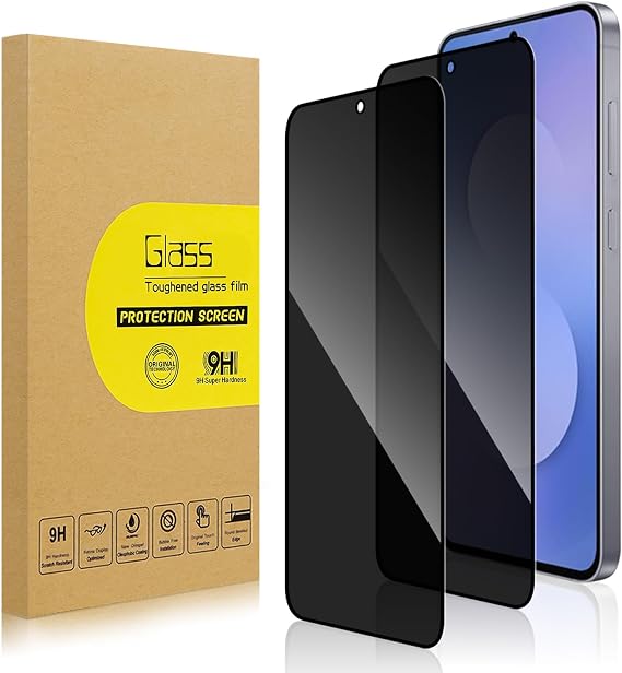 2 Pack Privacy Screen Protector for Samsung Galaxy S25 FE | Anti-Spy Tempered Glass, Ultra HD, Anti-Scratch, Bubble-Free, Easy Install 9H Protective Glass, for Samsung Galaxy S25 FE