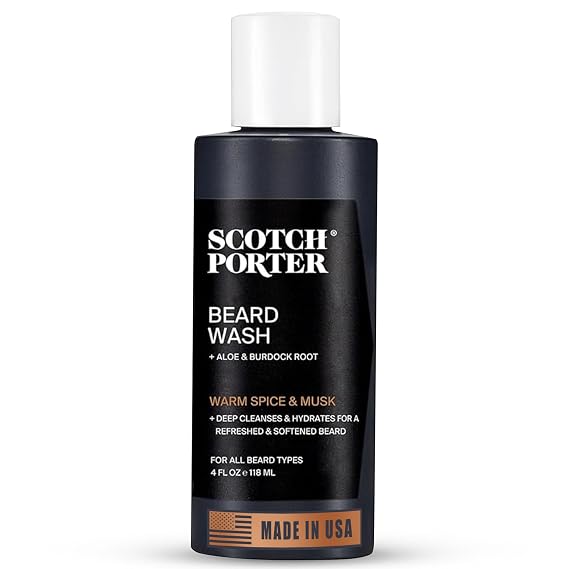 Scotch Porter Moisturizing Beard Wash Shampoo, Warm Spice & Musk