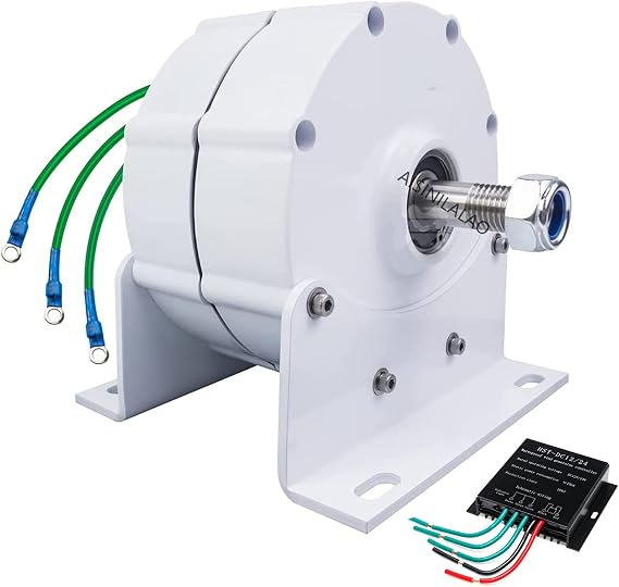 Wind Turbine Generator Motor 5000W-6500W 12V 24V 3 Phase Gearless Permanent Magnet AC Alternator for Wind Water Turbine Diesel Engine