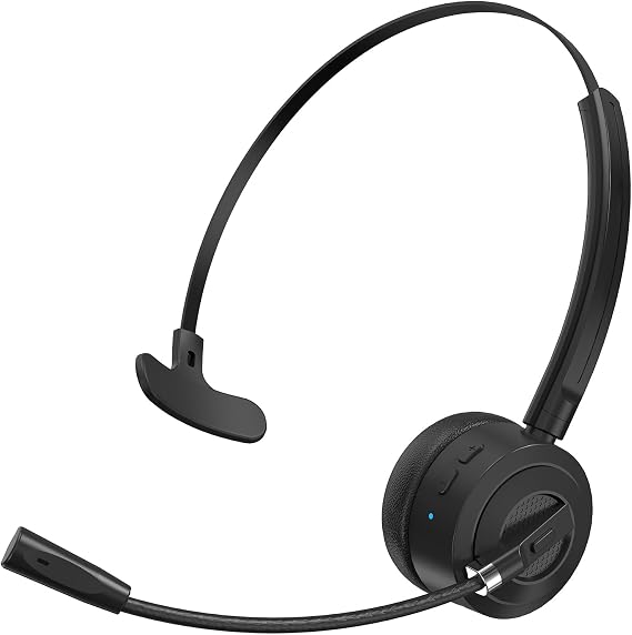 BlueFire Bluetooth Headset with Microphone, Single-Ear On-Ear Headphones, Lightweight & Comfortable, Clear Call Noise Reduction, Multipoint Connection for Truck Drivers, Office & Call Center