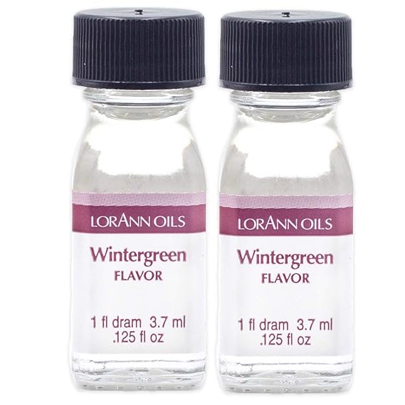 LorAnn Oils Super Strength Flavoring - Used For Candy Making, Flavoring, Baking, Hard Candy, Flavor Oils - Bold, Natural Flavors 4X Stronger Than Extracts - Wintergreen, Pack of 2, 0.125 fl oz