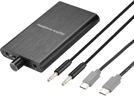 MYPIN Headphone Amplifier with Bass Boost, Support 3.5mm AUX and Type-C 16-600 Headphone -3.5mm Stereo Audio Out, GAIN, Bass for Mac, Phones, iPad, MP3, MP4 and Computers,Xbox one,PS4,PS5 Controller