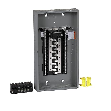 Square D by Schneider Electric Homeline 100 Amp Indoor Main Breaker Box, Circuit Breaker Load Center, Plug On Neutral, 24-Space 48-Circuit, 120/240 VAC, UL Listed, Indoor Use Only (HOM2448M100PCVP)