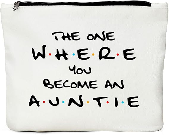 New Aunt Gifts Makeup Bag, Baby Shower Gifts Cosmetic Bag for Auntie