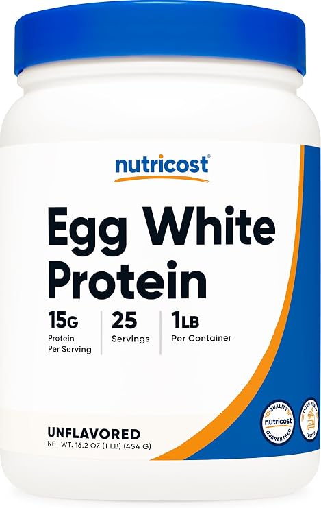 Nutricost Egg White Protein 1lb 25 Servings Amber