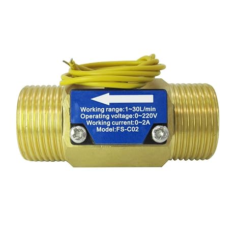 DIGITEN G1/2" Brass Water Flow Switch with Filter 1-30L/min, 0-2A/ 0-220V(AC or DC)