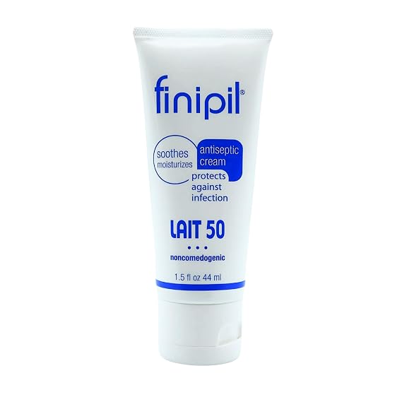 Finipil Lait 50 Antiseptic Cream Post Hair Removal & Ingrown Hair Treatment, Cools & Soothes Skin, 1.5 Ounce