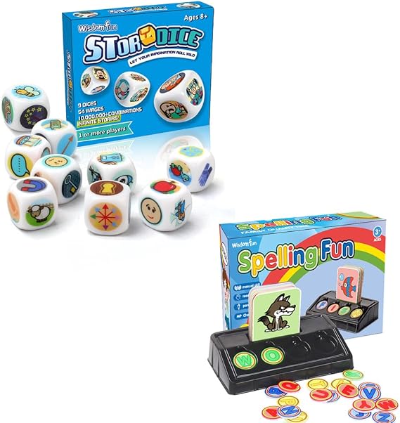Story Dice (Blue) Bundle with Word Spelling Card Game