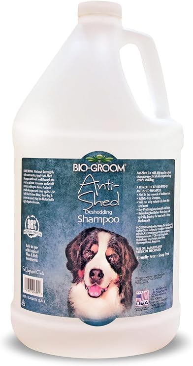 Bio-Groom Anti-Shed Deshedding Dog Shampoo, Odor Eliminating, 1 Gallon