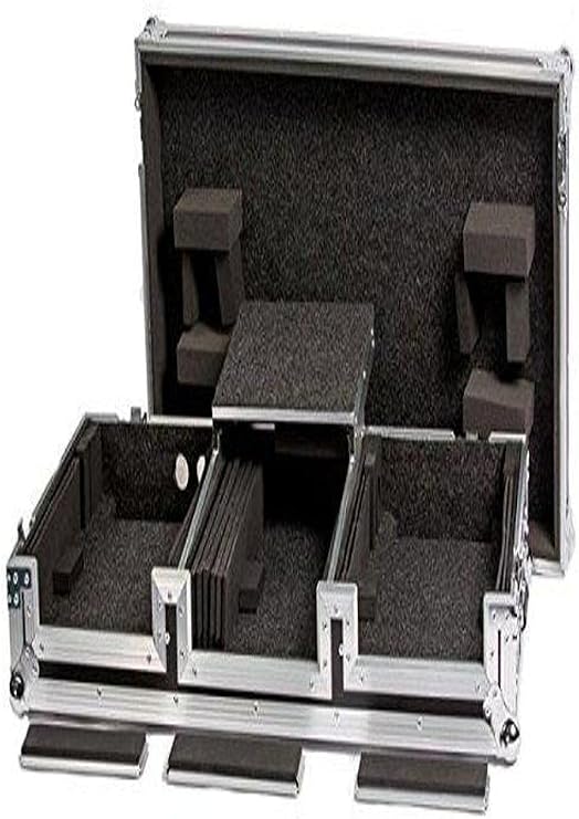DEEJAY LED Universal DJ Coffin Case for Two Standard CD Players plus 10-in Mixer w/Sliding Laptop Shelf - TBHDJCD10WLT