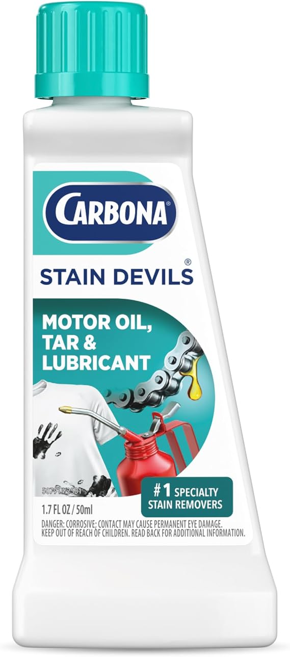 Carbona Stain Devils #7 (1.7 Fl Oz), Targeted Spot Cleaner for Motor Oil, Tar & Lubricant Stains, Safe on Skin & Washable Fabrics