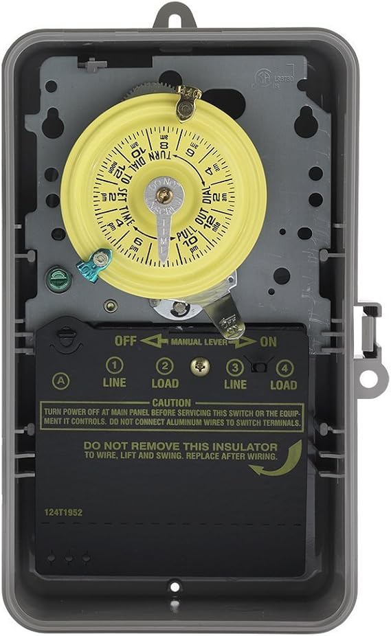 Intermatic T101P ON/Off T100 Series Mechanical Timer Switch 120 Volt AC 40 Amp 24 Hour