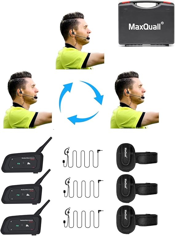 Referee Headset 3 Referees Talk Same time Football Wireless Headsets Coach Headset Soccer Communication System Sets