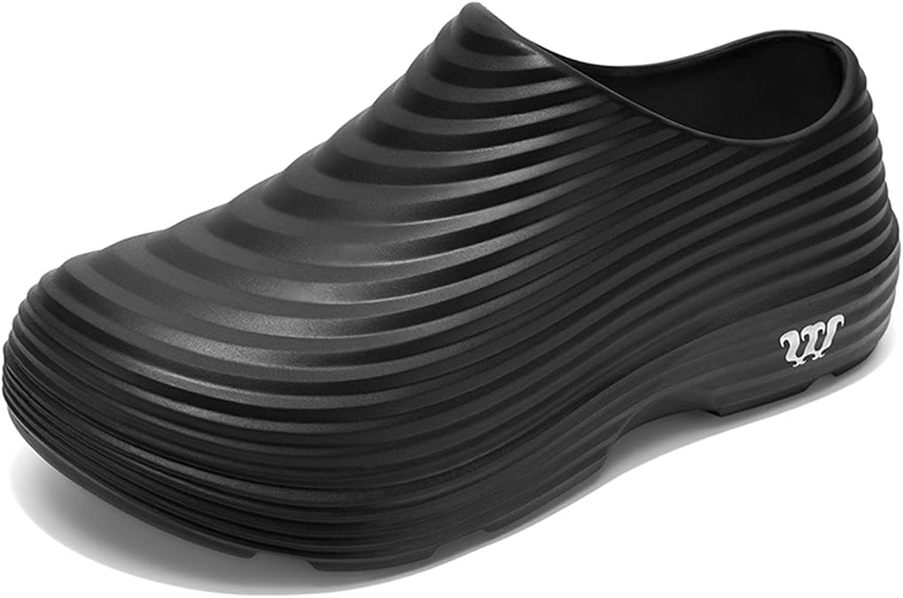 ihinzry Mens Chef Clogs - Non-Slip Waterproof Oil-Proof Kitchen Shoes