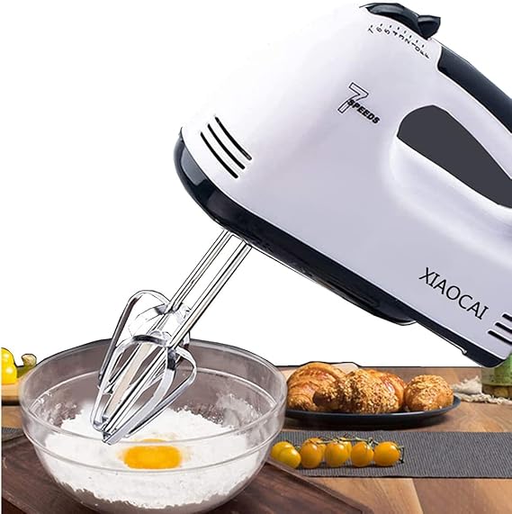 Electric Hand Mixer,Cake Mixer Hand Mixer Electric Cake Beater 7 Speed Powerful Handheld Mixer Food,Handheld Kitchen Mixer Includes Beaters, Dough Hooks