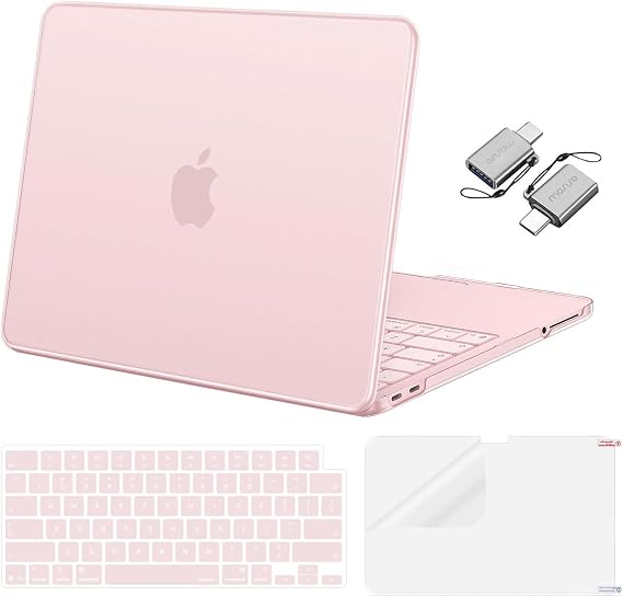 MOSISO Crack-Resistant Cover Compatible with MacBook Neo Case 13 inch 2026 Release Model A3404 with A18 Pro Chip, Protective Hard Shell&Keyboard Cover&Screen Film&Type C, Blush