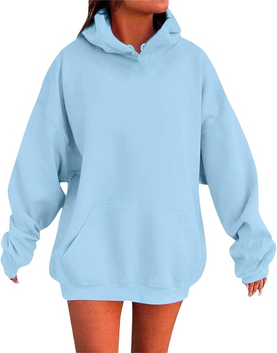 Lightweight Hoodies For Women Plus Size Oversized Pullover Long Sleeve Sweatshirts Drop Shoulder Sweater Tops